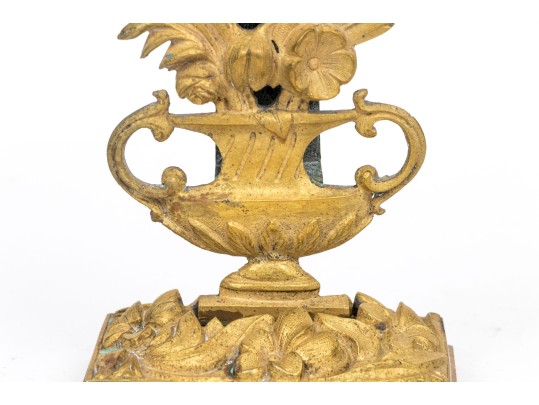 A Great Pair Of 19th Century Gilt Brass Floral Form Garnitures