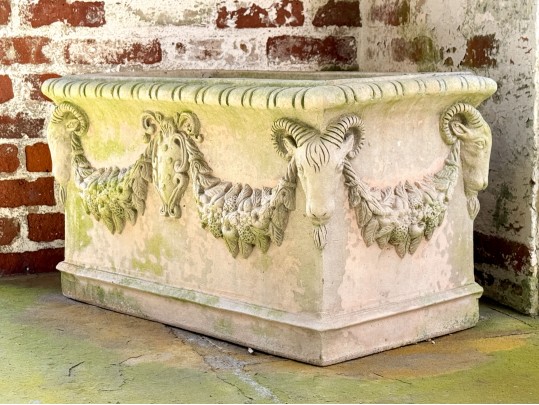 Pair Of Cast Stone Garden Planters