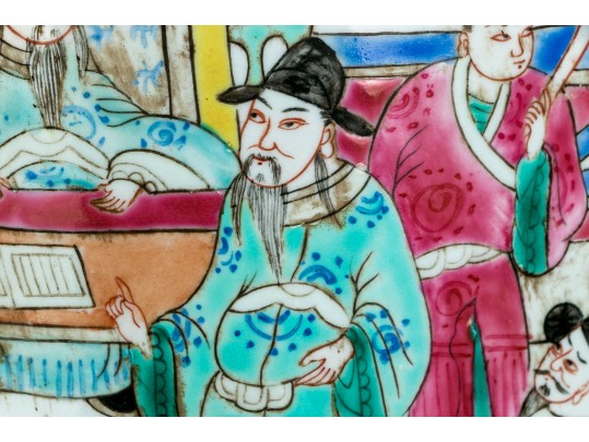 Chinese Famille Rose Porcelain Twin Handled Vase, 20th C.