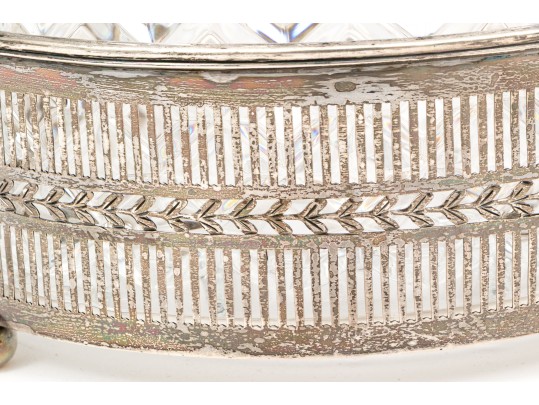 Black Star & Frost Steriling Silver Liner And Waterford Crystal Cachepot, 7.01 Ozt. 