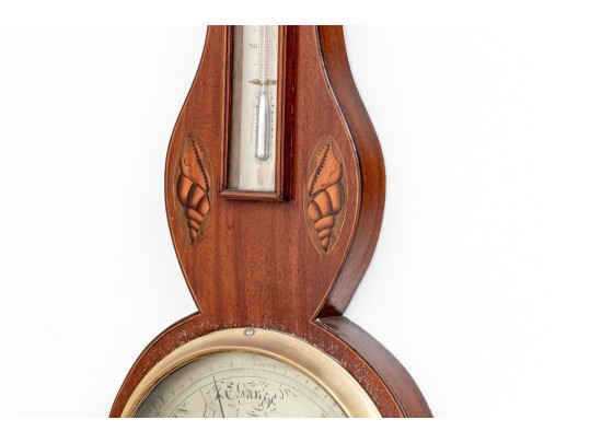 19th Century Mahogany Wheel Barometer