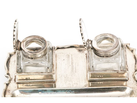 Charles Stuart Harris Sterling Silver Ink Standish, London Ca. 1897