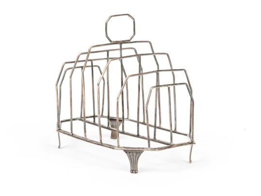 Antique English Sterling Silver Toast Rack, 5.175 Ozt.