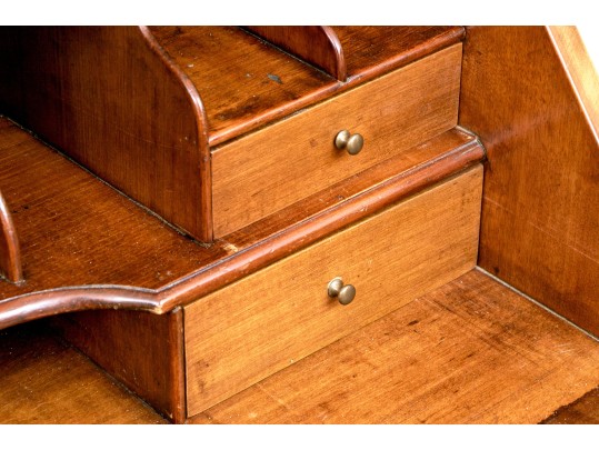 American New England Chippendale Light Mahogany Slant Front Desk, Ca. 1780-1800