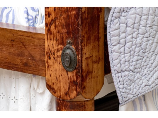 American Sheridan Full Size Figured Maple Poster Bed Frame, Ca. 1830-50