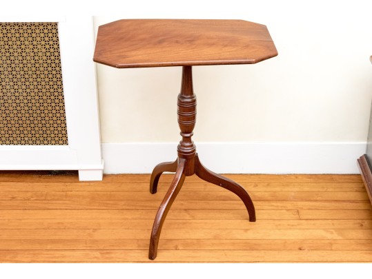 American Federal Tilt Top Mahogany Spider Leg Candle Stand, Ca. 1800-20