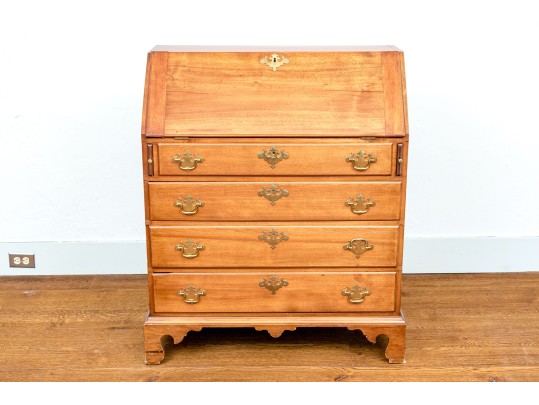 American New England Chippendale Light Mahogany Slant Front Desk, Ca. 1780-1800