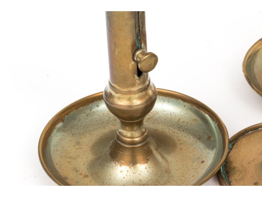 Collection Of Nine Antique Brass And Pewter Candlesticks