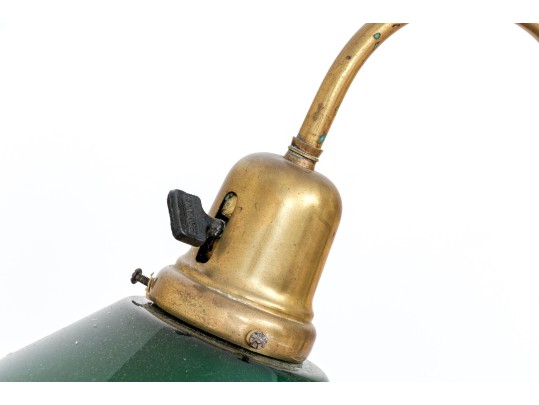 Antique Rembrandt Floor Lamp With Emeraldite Shade, Ca. 1920-30