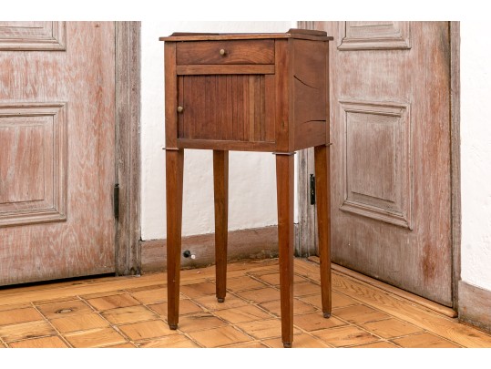Continental Walnut Tambour Side Table, 19th Century