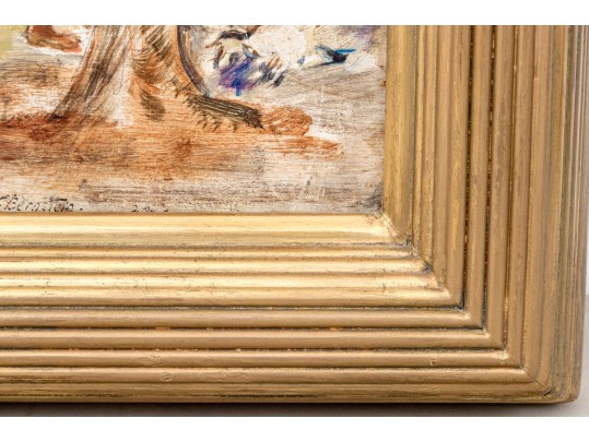 Theresa Bernstein (Polish-American, 1890-2002) Oil On Board, Rural Market With Figures