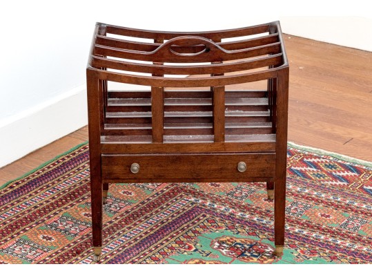 Georgian Style Four Section Mahogany Canterbury On Casters