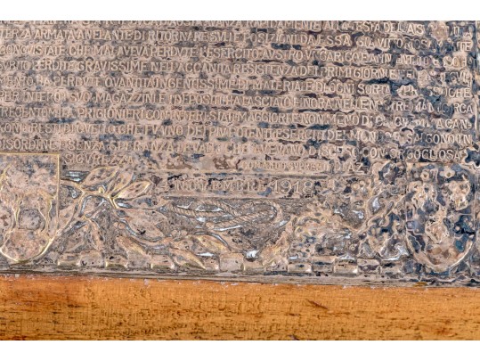 Antique Silver Plaque Recounting The Italian Front Of World War I