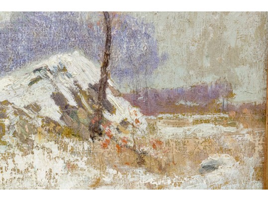 Ernest Lawson (Canadian-American, 1873-1939) Oil On Panel, Winter Landscape