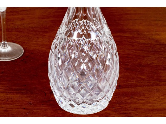 Waterford Lidded Decanter With Four Goblets