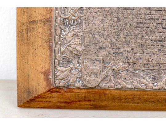 Antique Silver Plaque Recounting The Italian Front Of World War I