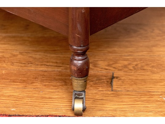 Federal Style Four Section Mahogany Canterbury On Casters, 20th Century