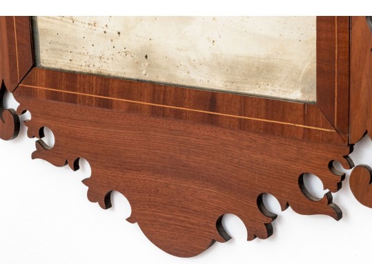 American Chippendale Mahogany Looking Glass, Ca. 1780-1800