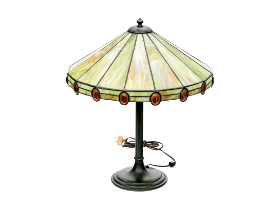 Arts And Crafts Leaded Glass Table Lamp, Ca. 1910-20