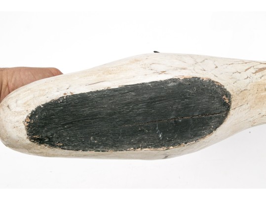 Group Of Four Hand Carved And Painted Decoys With A Carved Head