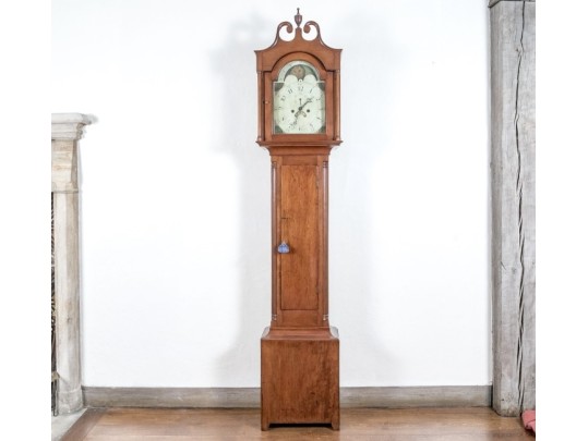 Connecticut Federal Tall Case Moon Phase Clock, Ca. 1790-1810