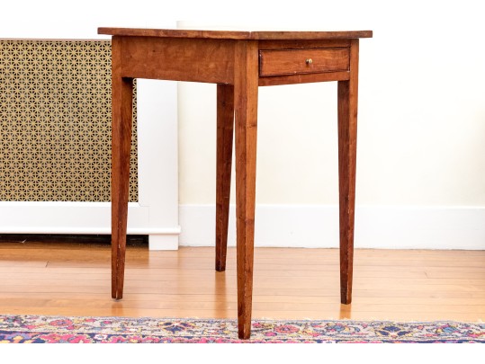 New England Cherry Single Drawer Candlestand, Ca. 1810-30