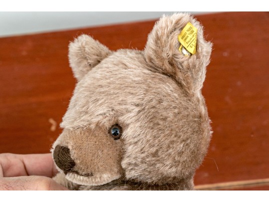 Two Vintage Stieff Stuffed Animals, Including A Chimpanzee And Teddy Bear