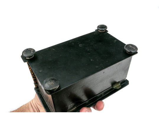 English Papier Mache Lacquered Tea Caddy, Ca. 1840-60