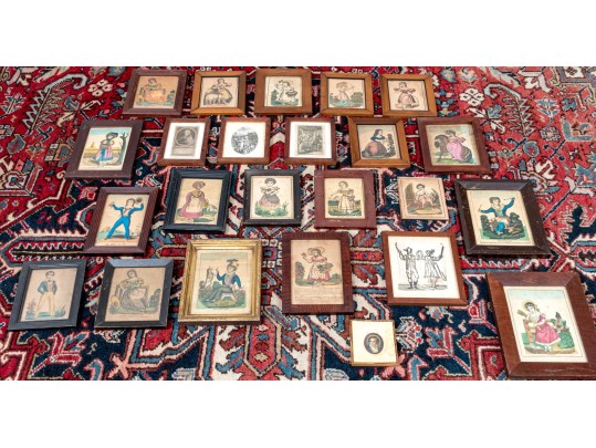 Collection Of Twenty-Four Antique Hand-Colored Lithographs