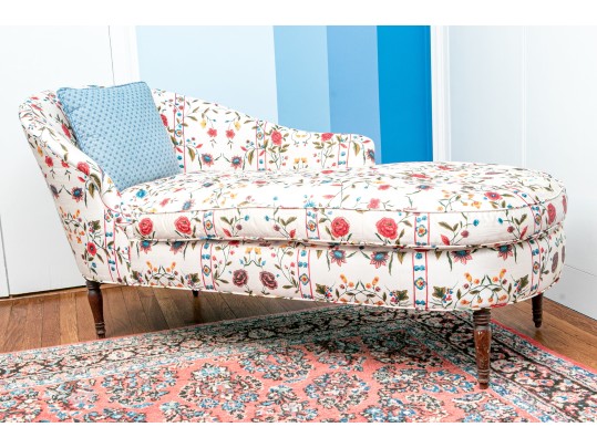 Antique Upholstered Left Arm Chaise Lounge, Ca. 1900-20