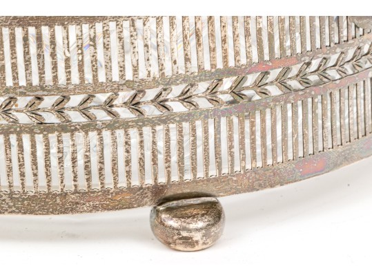 Black Star & Frost Steriling Silver Liner And Waterford Crystal Cachepot, 7.01 Ozt. 