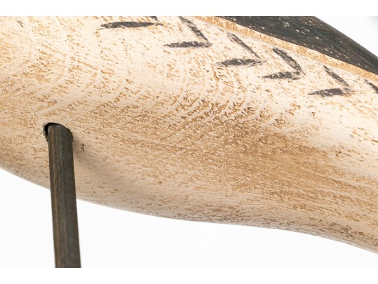 Two Carved And Hand-painted And Carved Shore Birds