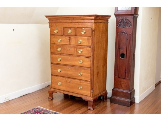American Federal Cherry Tall Chest Probably Pennsylvania, Ca. 1760-80