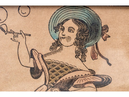 Set Of Two Antique Hand-colored Engraved Prints