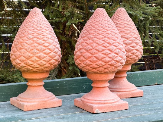 Three Terracotta Finials