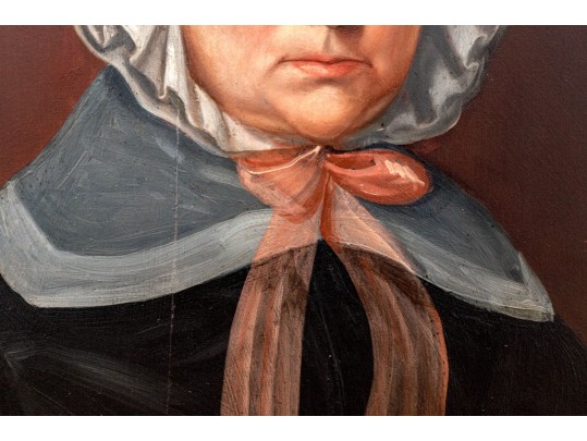 Antique Oil On Panel, Portrait Of A Woman