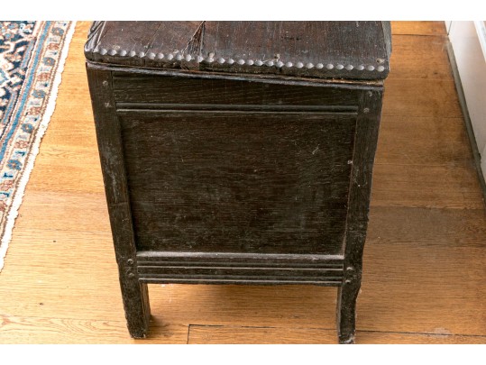 Antique British Carved Oak Coffer Chest, 18th Century