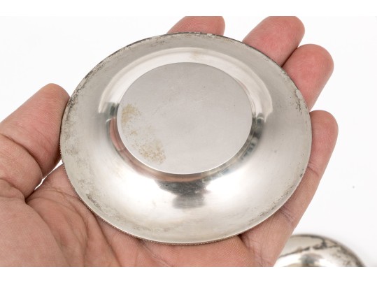 Set Of Five Continental 800 Silver Coasters, 7.4 Ozt.