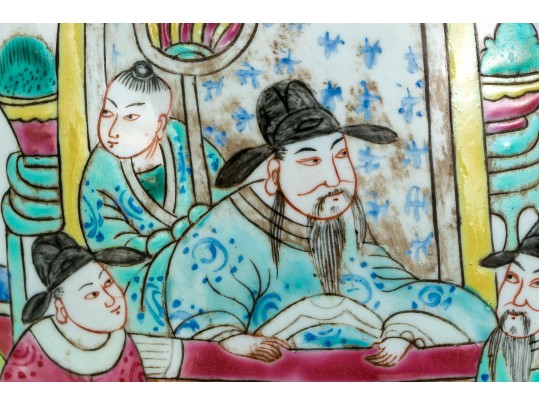 Chinese Famille Rose Porcelain Twin Handled Vase, 20th C.