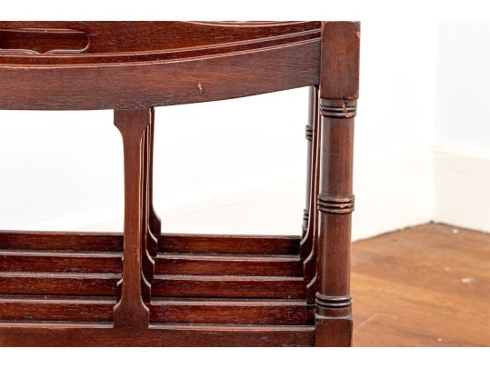 George III Style Mahogany Four Section Canterbury On Casters, 19th Century