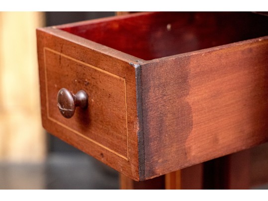 Antique Satinwood Inlaid Mahogany Gateleg Table, Ca. 1900-20