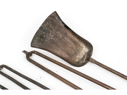 A Good Collection Of Six Fine Fireplace Tools: Double Lemon, Cannonball