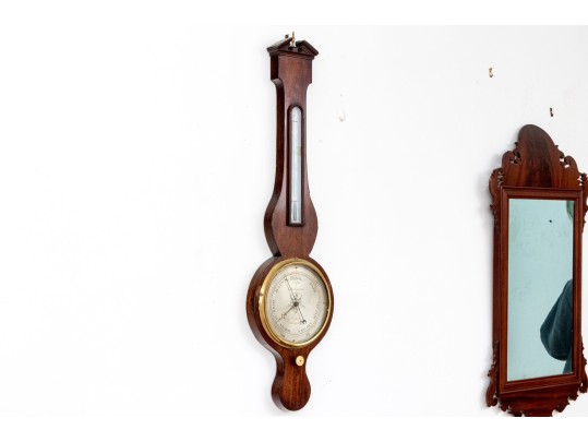 19th Century Mahogany Wheel Barometer By L. Barnasconi Of Bath