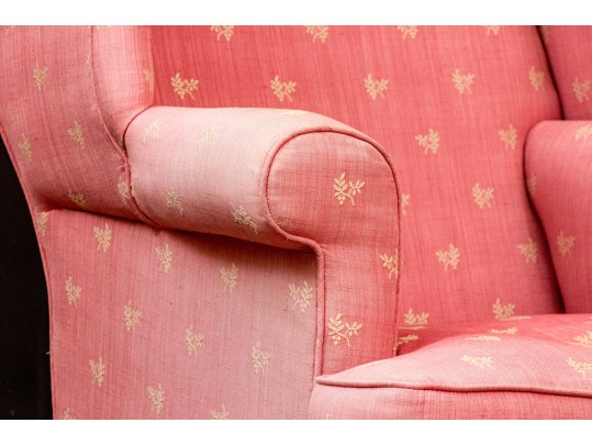 American Late Federal New England Upholstered Wingback Armchair, Ca. 1800-1820