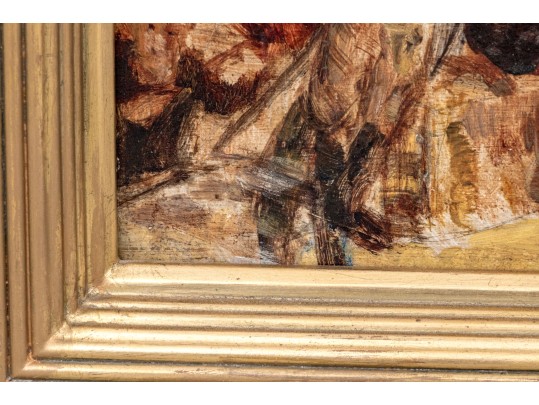 Theresa Bernstein (Polish-American, 1890-2002) Oil On Board, Rural Market With Figures