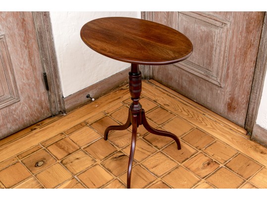 Federal Style Mahogany Oval Top Wine Stand, First Half 20th C.