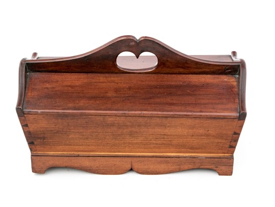 Pennsylvania Cherry Heart-Motif Cutlery Box, First Half 19th Century