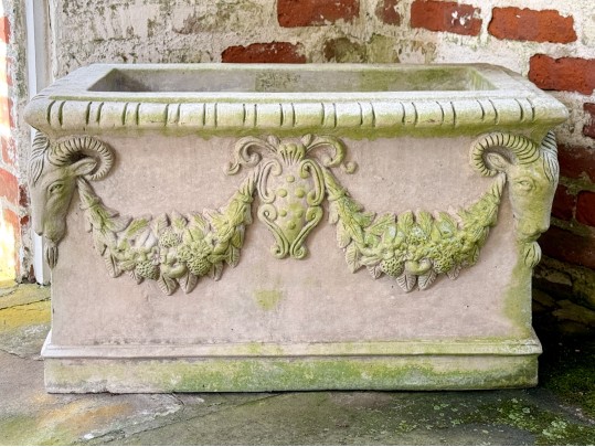 Pair Of Cast Stone Garden Planters