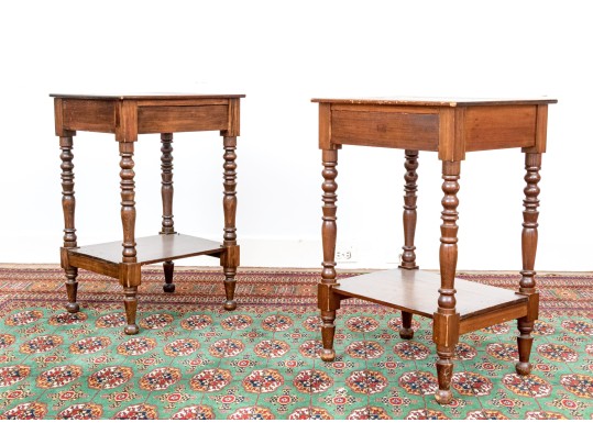 Handsome Pair Of Antique Sheridan Style Side Tables
