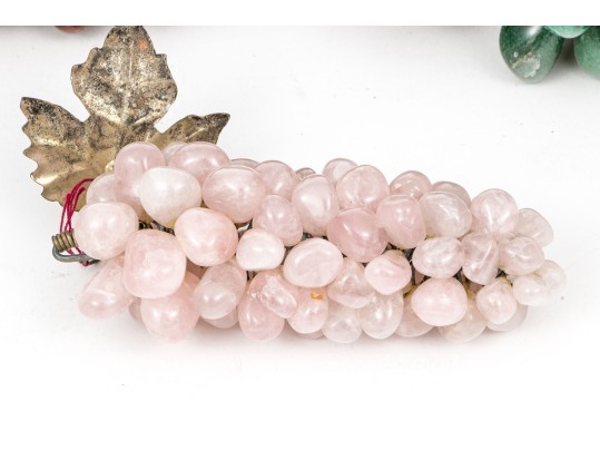 A Nice Collection Of Four Chinese Carved Stone Grape Clusters